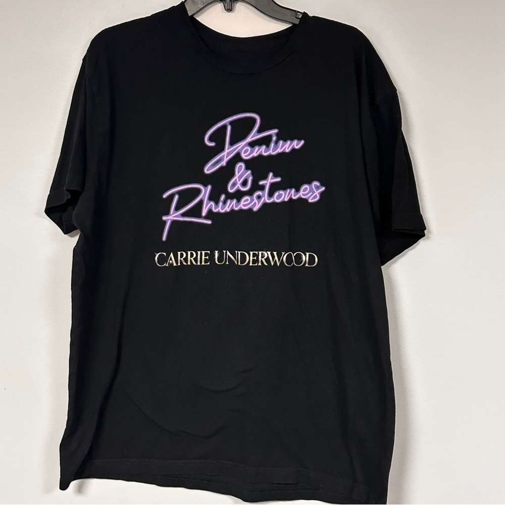 Carrie Underwood Denim & Rhinestones Tour 2023 Concert T-Shirt Black‎ XL